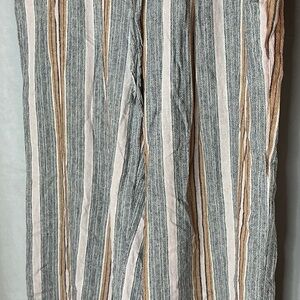 Striped  Women’s Pants in Gray, Pink, and Tan